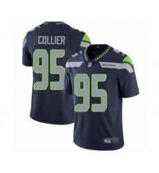 Men's Seattle Seahawks #95 L.J. Collier Navy Blue Team Color Vapor Untouchable Limited Player Football Jersey