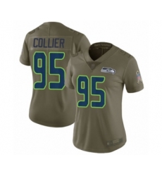 Women's Seattle Seahawks #95 L.J. Collier Limited Olive 2017 Salute to Service Football Jersey