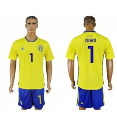 Sweden #1 Olsen Home Soccer Country Jersey