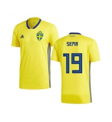 Sweden #19 Sema Home Soccer Country Jersey