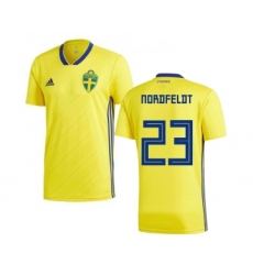 Sweden #23 Nordfeldt Home Soccer Country Jersey