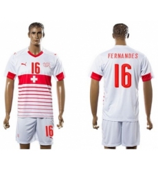 Switzerland #16 Fernandes Away Soccer Country Jersey