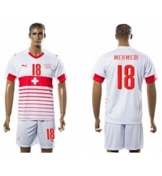 Switzerland #18 Mehmedi Away Soccer Country Jersey