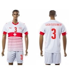 Switzerland #3 Lichtsteiner Away Soccer Country Jersey