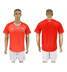 Switzerland Blank Red Home Soccer Country Jersey