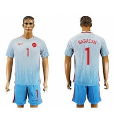 Turkey #1 Babacan Away Soccer Country Jersey