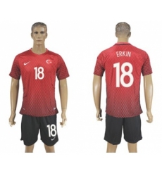 Turkey #18 Erkin Home Soccer Country Jersey