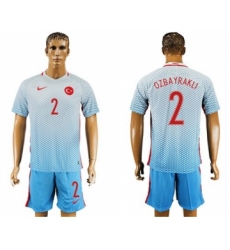 Turkey #2 Ozbayrakli Away Soccer Country Jersey