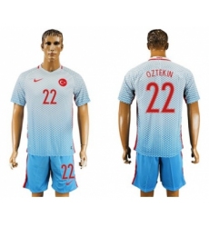 Turkey #22 Oztekin Away Soccer Country Jersey
