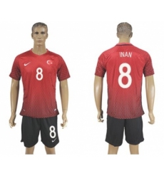 Turkey #8 INAN Home Soccer Country Jersey