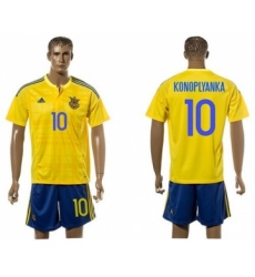 Ukraine #10 Konoplyanka Home Soccer Country Jersey