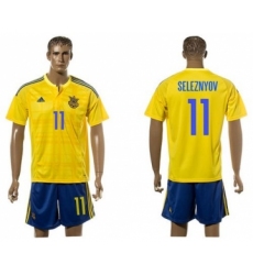 Ukraine #11 Seleznyov Home Soccer Country Jersey