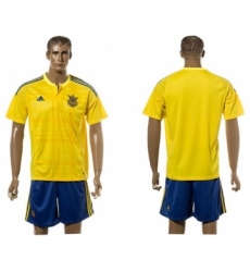 Ukraine Blank Home Soccer Country Jersey