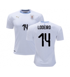 Uruguay #14 Lodeiro Away Soccer Country Jersey