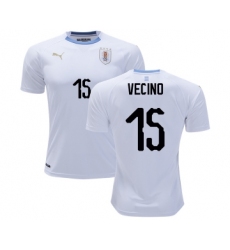 Uruguay #15 Vecino Away Soccer Country Jersey