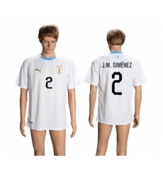 Uruguay #2 J.M.Gimenez Away Soccer Country Jersey