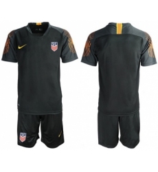 USA Blank Black Goalkeeper Soccer Country Jersey
