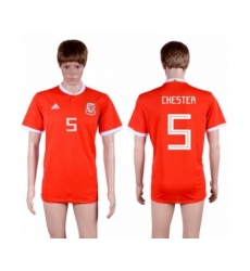 Wales #5 Chester Red Home Soccer Club Jersey