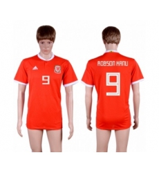 Wales #9 Robson Kanu Red Home Soccer Club Jersey