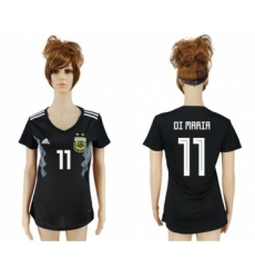 Women's Argentina #11 Di Maria Away Soccer Country Jersey