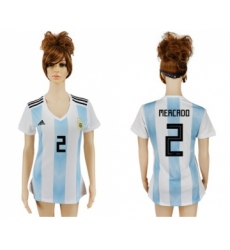 Women's Argentina #2 Mercado Home Soccer Country Jersey