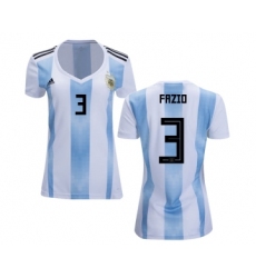 Women's Argentina #3 Fazio Home Soccer Country Jersey