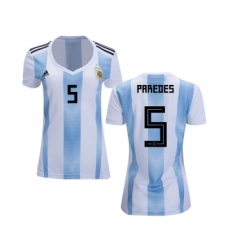 Women's Argentina #5 Paredes Home Soccer Country Jersey