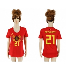 Women's Belgium #21 Batshuayi Red Home Soccer Country Jersey