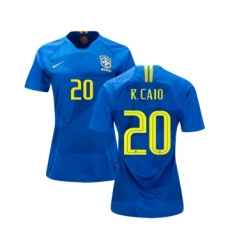 Women's Brazil #20 R.Caio Away Soccer Country Jersey