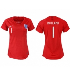 Women's England #1 Butland Away Soccer Country Jersey
