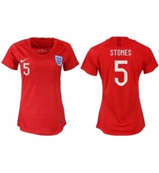Women's England #5 Stones Away Soccer Country Jersey