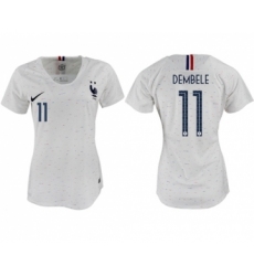 Women's France #11 Dembele Away Soccer Country Jersey