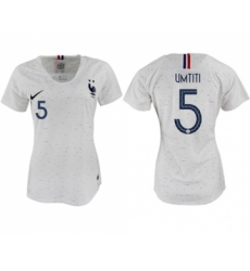 Women's France #5 Umtiti Away Soccer Country Jersey
