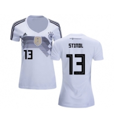 Women's Germany #13 Stindl White Home Soccer Country Jersey