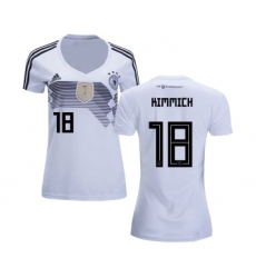 Women's Germany #18 Kimmich White Home Soccer Country Jersey