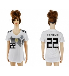 Women's Germany #22 Ter Stegen White Home Soccer Country Jersey