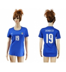 Women's Italy #19 Bonucci Home Soccer Country Jersey
