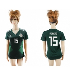 Women's Mexico #15 Moreno Home Soccer Country Jersey