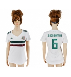 Women's Mexico #6 J.Dos Santos Away Soccer Country Jersey