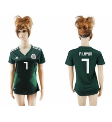 Women's Mexico #7 M.Layun Home Soccer Country Jersey