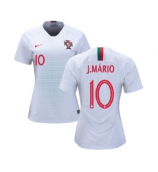 Women's Portugal #10 J.Mario Away Soccer Country Jersey