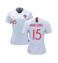 Women's Portugal #15 Andre Gomes Away Soccer Country Jersey