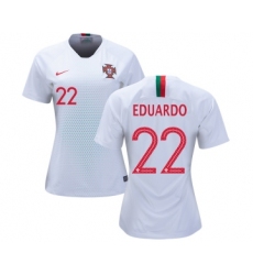 Women's Portugal #22 Eduardo Away Soccer Country Jersey