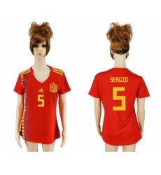 Women's Spain #10 Fabregas Red Home Soccer Country Jersey