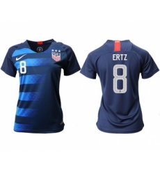 Women's USA #8 Ertz Away Soccer Country Jersey