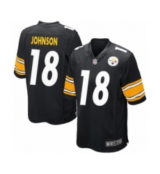Men's Pittsburgh Steelers #18 Diontae Johnson Game Black Team Color Football Jersey
