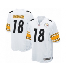 Men's Pittsburgh Steelers #18 Diontae Johnson Game White Football Jersey