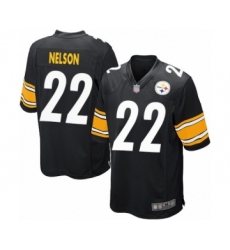 Men's Pittsburgh Steelers #22 Steven Nelson Game Black Team Color Football Jersey
