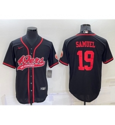 Men's San Francisco 49ers #19 Deebo Samuel Black Stitched Cool Base Nike Baseball Jersey