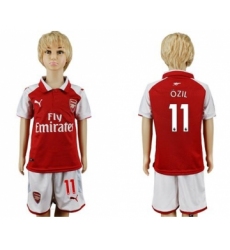 Arsenal #11 Ozil Home Kid Soccer Club Jersey